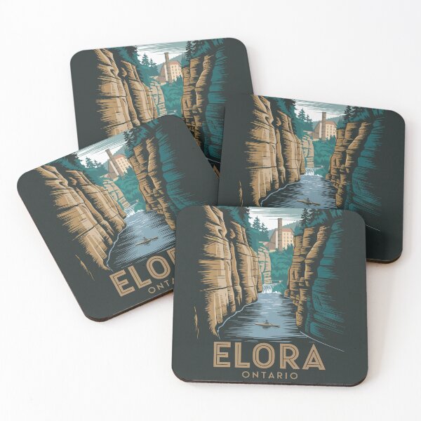 Item preview, Elora, Ontario - Nostalgic Vintage Travel Poster designed and sold by skiprender.