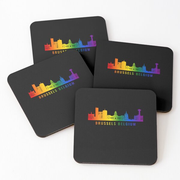 Item preview, Brussels Belgium Skyline Graphic, Classic pride flag graphic, City Skyline Graphic, Cityscape, Rainbow Silhouette, City art, Landmarks, Architecture, city, cities, designed and sold by PrideBeProud.