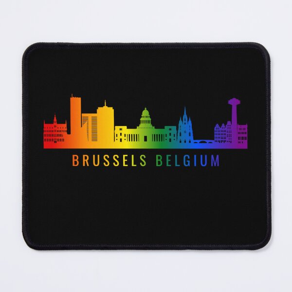 Item preview, Brussels Belgium Skyline Graphic, Classic pride flag graphic, City Skyline Graphic, Cityscape, Rainbow Silhouette, City art, Landmarks, Architecture, city, cities, designed and sold by PrideBeProud.