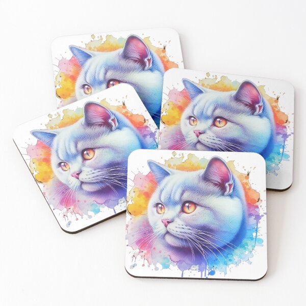 Item preview, A beautiful Chartreux cat with a colorful background designed and sold by Marcoshop10.