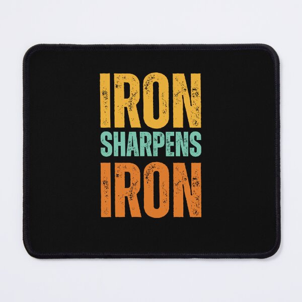 Item preview, Retro Iron Sharpens Iron Christian Weight Lifter cool gym designed and sold by snowry.