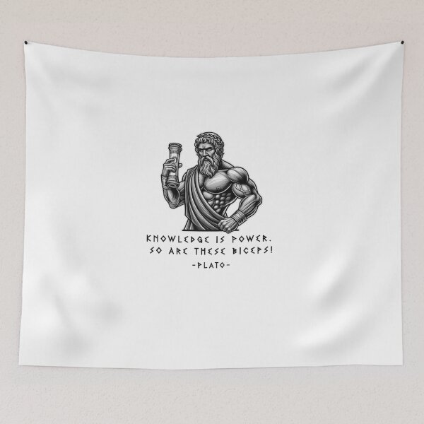 Item preview, Plato - Knowledge is Power. So Are These Biceps! designed and sold by Blason.