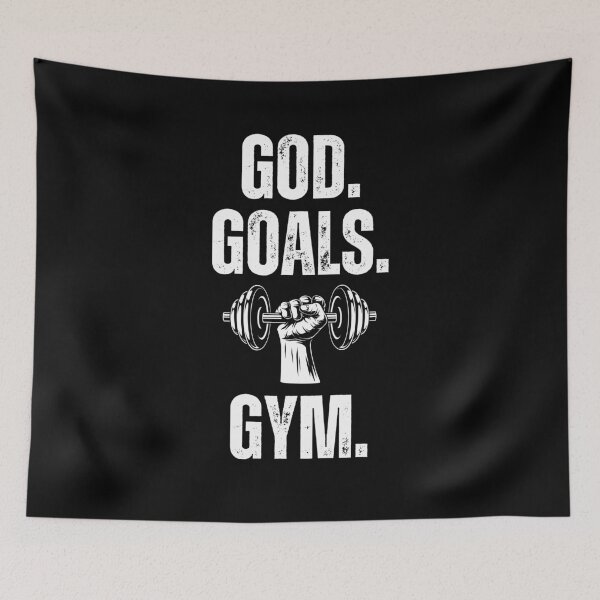 Item preview, God. Goals. Gym. dumbbell Christian Weight Lifter workout designed and sold by snowry.