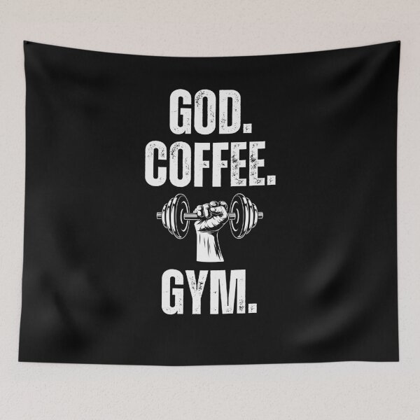 Item preview, God. Coffee. Gym. dumbbell Christian Weight Lifter workout designed and sold by snowry.