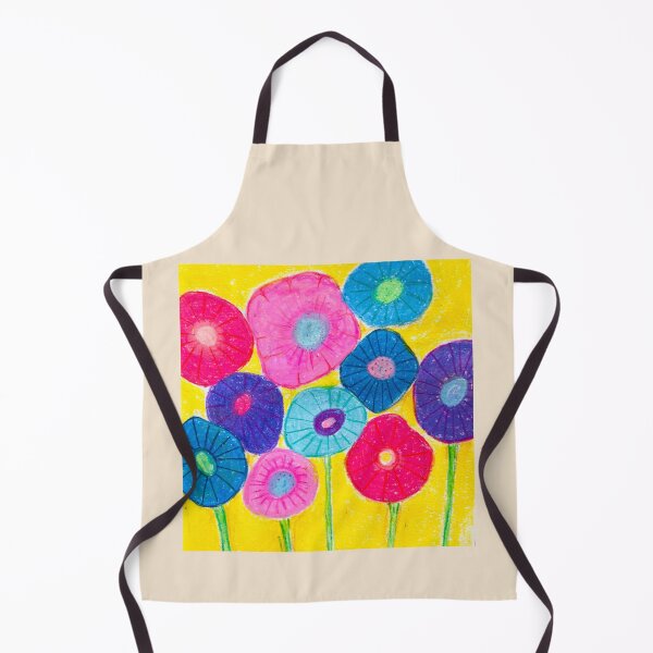 Item preview, Yellow Bright Oil Pastel florals designed and sold by MyCraftyNell.