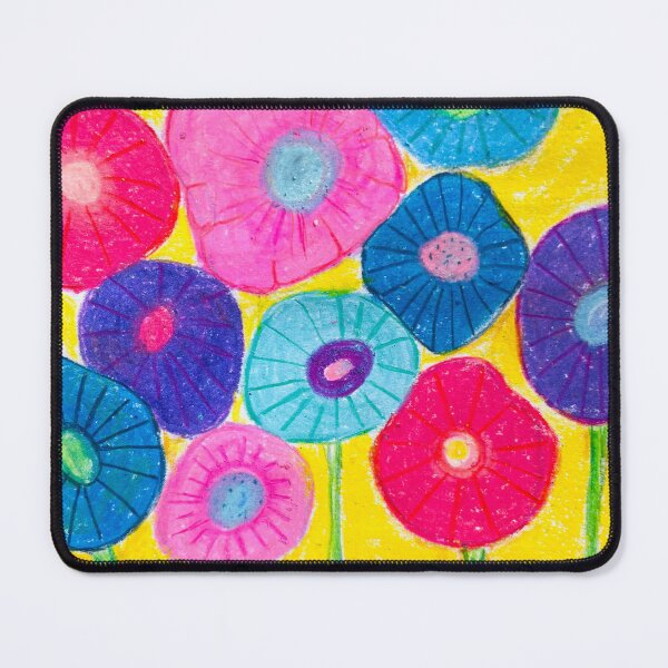 Item preview, Yellow Bright Oil Pastel florals designed and sold by MyCraftyNell.