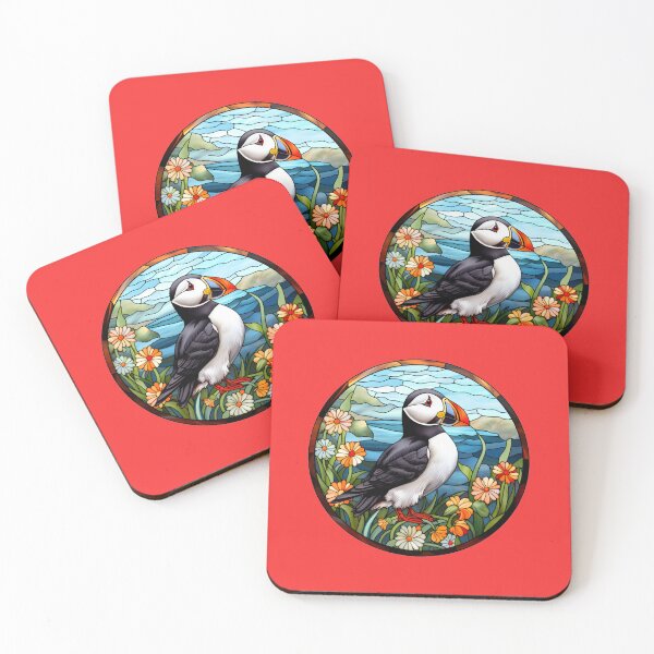 Item preview, Acadia puffin, puffin, canada puffin, flowers, puffin floral, scottish puffin, birds, atlantic puffin designed and sold by happinesproject.