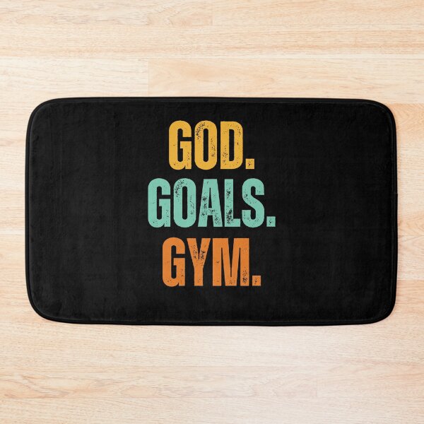Item preview, God. Goals. Gym. retro Christian Weight Lifter workout gym designed and sold by snowry.