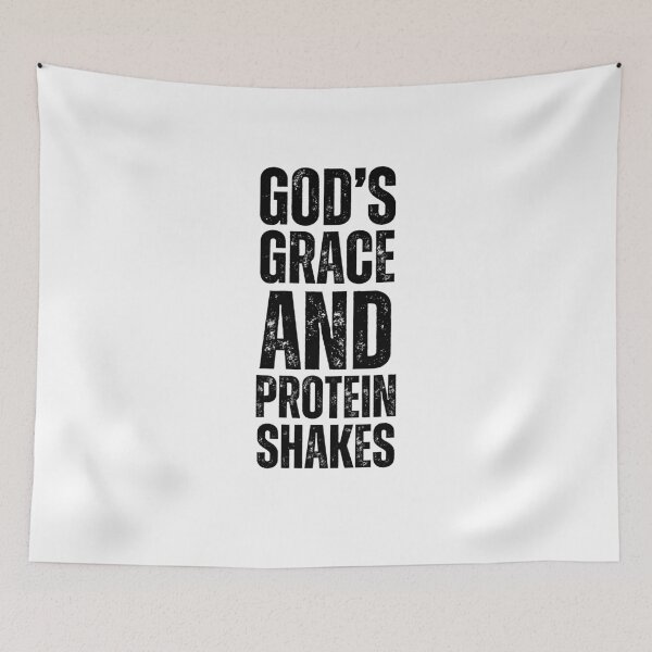 Item preview, God's Grace Protein Shakes Christian gym Weight Lifter designed and sold by snowry.