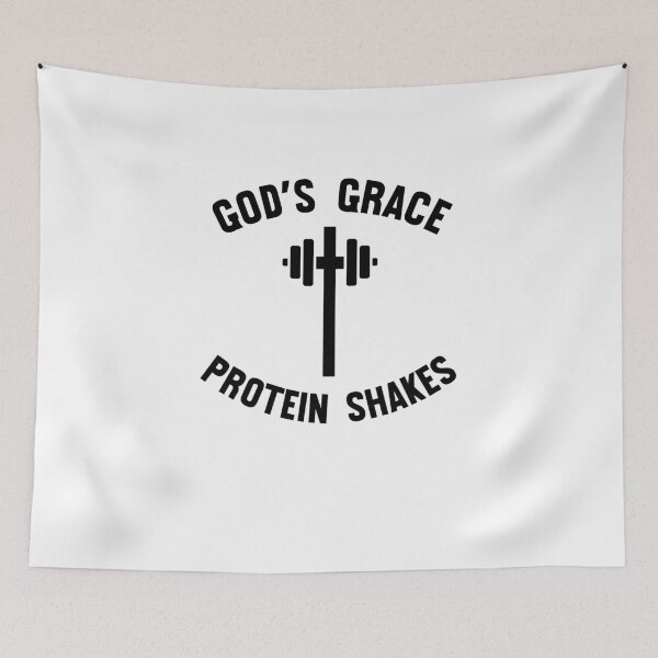 Item preview, God's Grace Protein Shakes barbell Christian gym cross designed and sold by snowry.