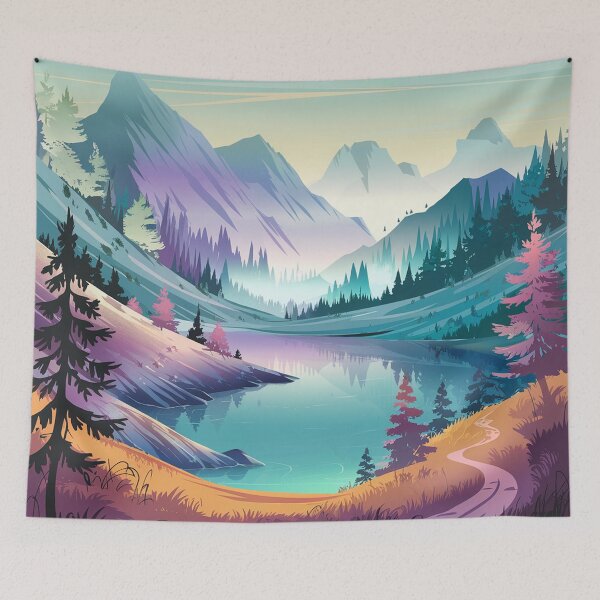 Item preview, Mountain landscape in psychedelic style. designed and sold by Lilashakti ⭐️ ⭐️ ⭐️ ⭐️ ⭐️.