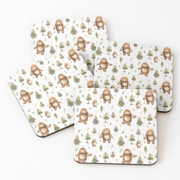 Item preview, adorable watercolour sasquatch pattern designed and sold by PoppyLaneStudio.