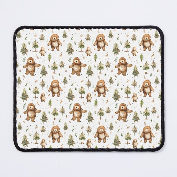 Item preview, adorable watercolour sasquatch pattern designed and sold by PoppyLaneStudio.