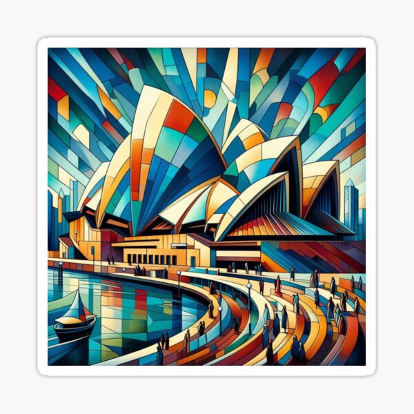 Item preview, Abstract Sydney Opera House, Cubist Style designed and sold by Gaborai.
