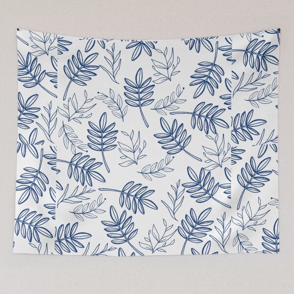 Item preview, Elegant Blue Leaves – Modern and Natural Design for Unique Products designed and sold by Monatte .