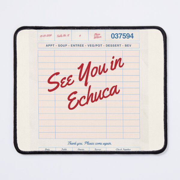 Item preview, See You in Echuca - Vintage Diner Guest Check Travel Print designed and sold by RM-Journey.
