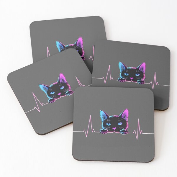 Item preview, Neon Cat Heartbeat T-Shirt designed and sold by PM.