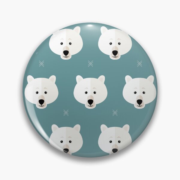 Item preview, Polar bear heads on blue designed and sold by reneesillus.