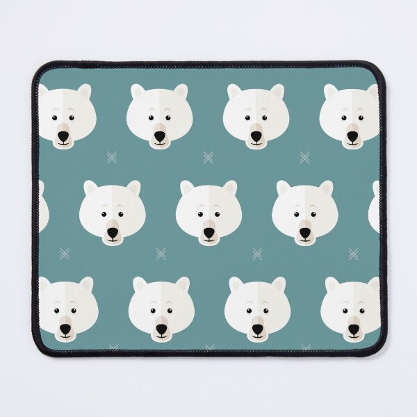 Item preview, Polar bear heads on blue designed and sold by reneesillus.