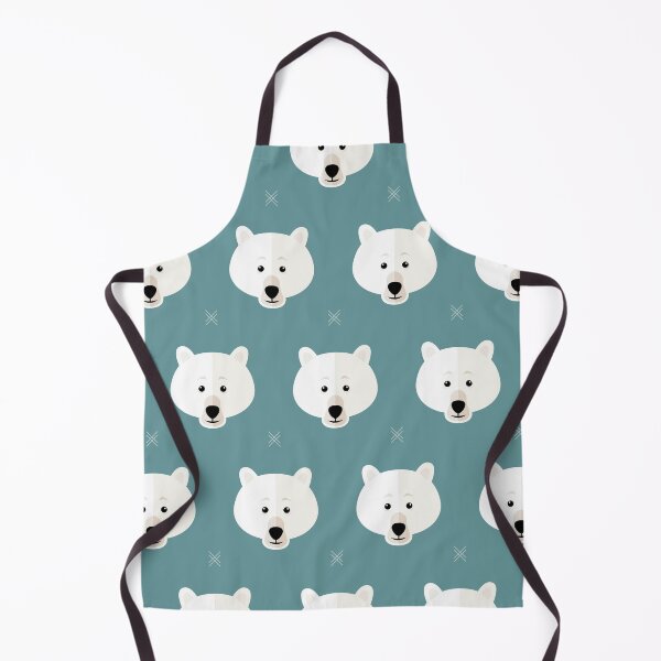 Item preview, Polar bear heads on blue designed and sold by reneesillus.