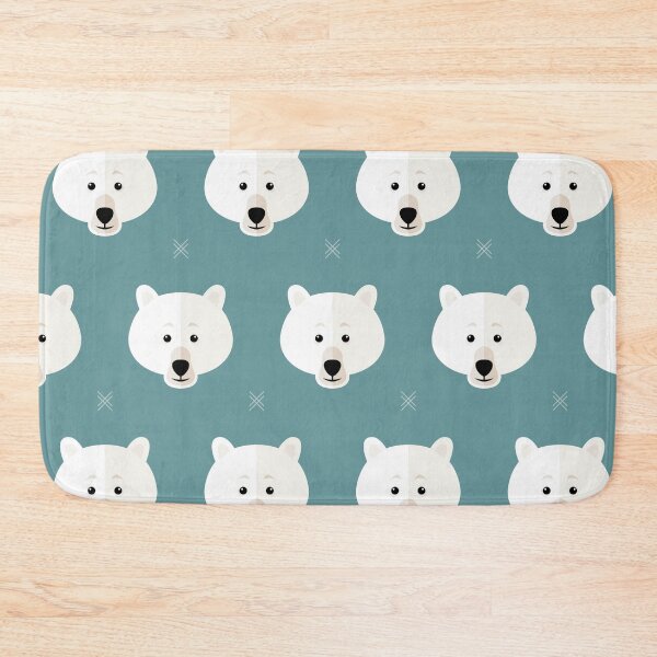 Item preview, Polar bear heads on blue designed and sold by reneesillus.