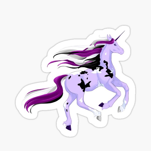 Item preview, Galloping Asexual Unicorn Sticker designed and sold by natscolours.