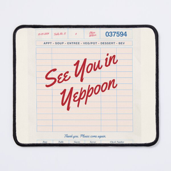 Item preview, See You in Yeppoon - Vintage Diner Guest Check Travel Print designed and sold by RM-Journey.
