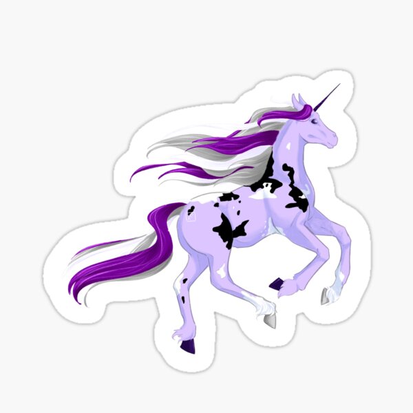 Item preview, Galloping Greysexual Unicorn Sticker designed and sold by natscolours.