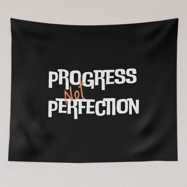 Item preview, Progress Not Perfection – Motivational Typography Design designed and sold by Doodle Whimsy.