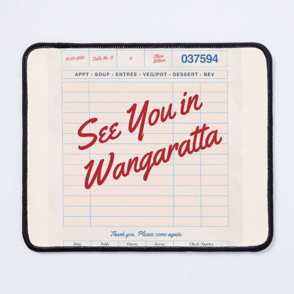Item preview, See You in Wangaratta - Vintage Diner Guest Check Travel Print designed and sold by RM-Journey.