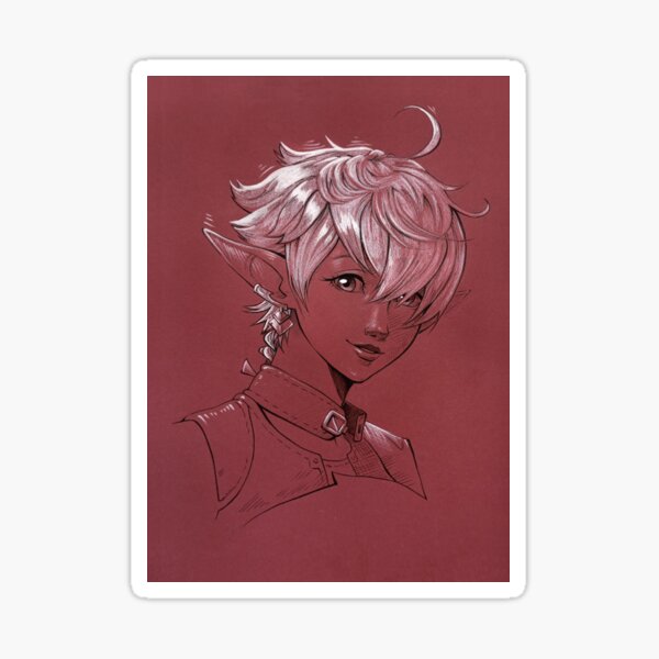 Item preview, Alisaie Monochrome Portrait designed and sold by Lynzendra.