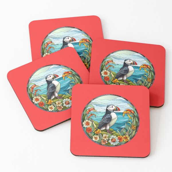 Item preview, Acadia puffin, puffin, canada puffin, flowers, puffin floral, scottish puffin, birds, atlantic puffin designed and sold by happinesproject.