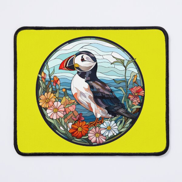Item preview, Acadia puffin, puffin, canada puffin, flowers, puffin floral, scottish puffin, birds, atlantic puffin designed and sold by happinesproject.