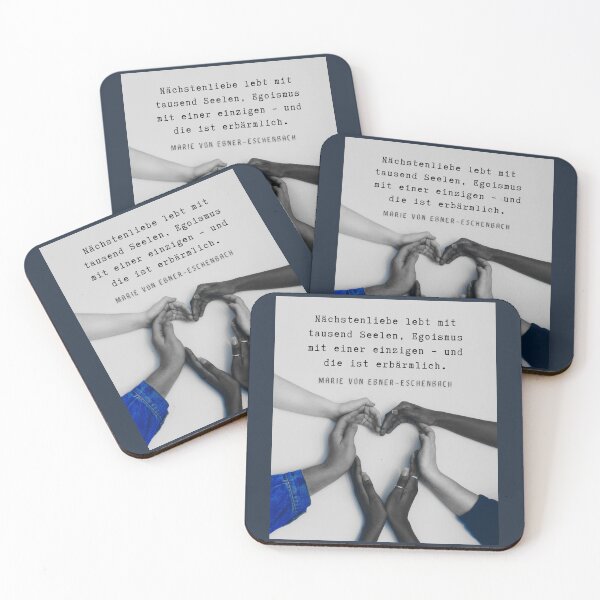Item preview, Marie von Ebner-Eschenbach quote: Nächstenliebe lebt mit tausend Seelen, Egoismus mit einer einzigen – und die ist erbärmlich. designed and sold by artbleed.