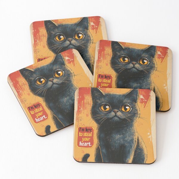 Item preview, Adorable Black Cat with Big Eyes designed and sold by UtasArtworks.