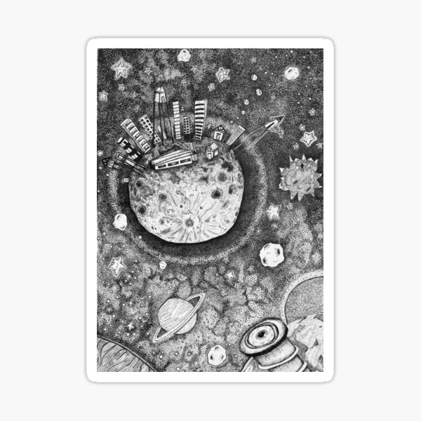 Vista previa del artículo con la obra «¿Quién está ahí en la luna?», diseñado y vendido por lunarbonesart.