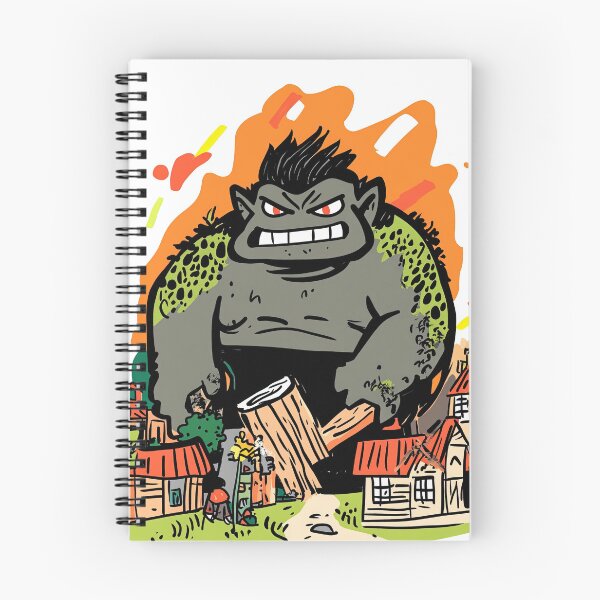 Item preview, Towering beast standing among colorful homes designed and sold by Piotrek0001.