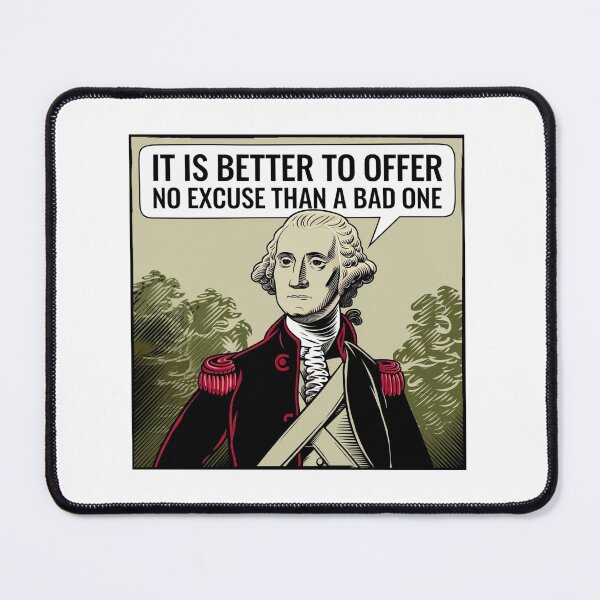 Item preview, No excuses, George Washington, founding fathers, meme, funnyfits70, Humor, Funny, retro, vintages, funny quotes, animal humor, designed and sold by FunnyFits70.