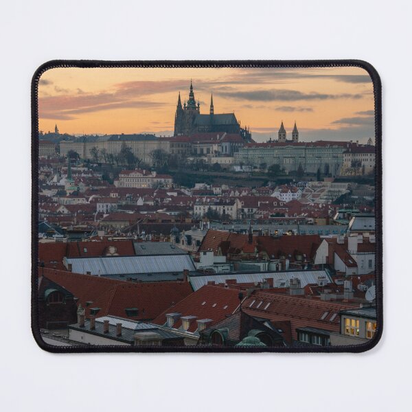 Item preview, View of Prague Old Town and Castle during sunset designed and sold by WorldScenery.