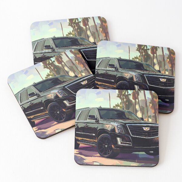 Item preview, "Black Cadillac Escalade – Digital Pop Art Print" X designed and sold by AutoPopStudio.