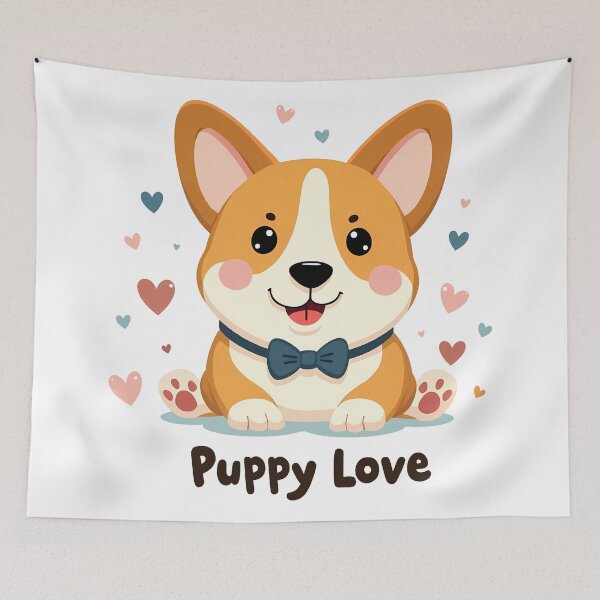 Item preview, Cute Corgi Puppy – Puppy Love Delightful Playfulness designed and sold by zoughlal.