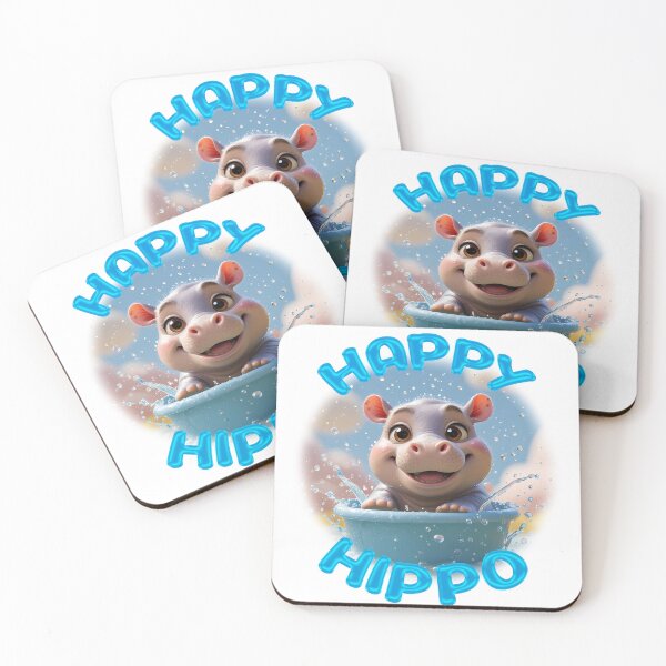 Item preview,  Cut Pygmy hippopotamus play in the water. designed and sold by Panya-Design.