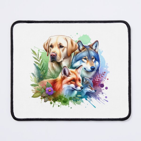 Item preview, Fox, Coyote, Wolf & Labrador – Protective Pack Watercolor Splash Art designed and sold by MTeesGA.