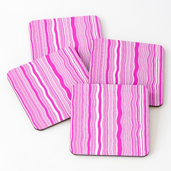 Item preview, Vertical Abstract Wavy Stripes in Pink and White designed and sold by KaSaPo.