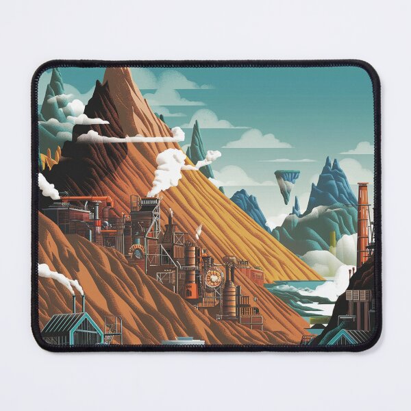 Item preview, Mountain landscape with a mining town. designed and sold by Lilashakti ⭐️ ⭐️ ⭐️ ⭐️ ⭐️.