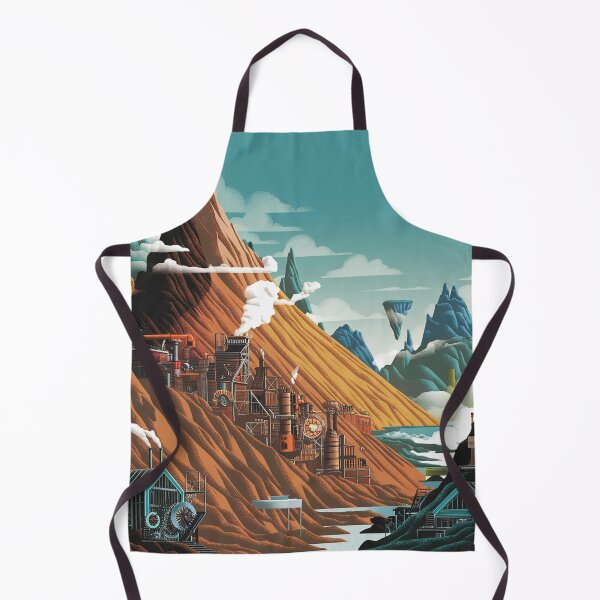 Item preview, Mountain landscape with a mining town. designed and sold by Lilashakti ⭐️ ⭐️ ⭐️ ⭐️ ⭐️.