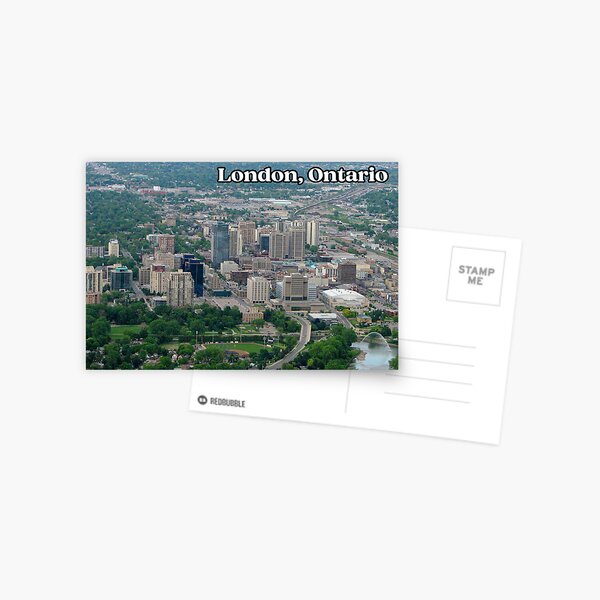 Item preview, London, Ontario, Canada - Aerial View of Downtown designed and sold by dearvintagepost.