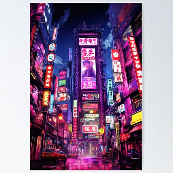 Item preview, Cyberpunk Tokyo Street at Night designed and sold by Takeda-art.
