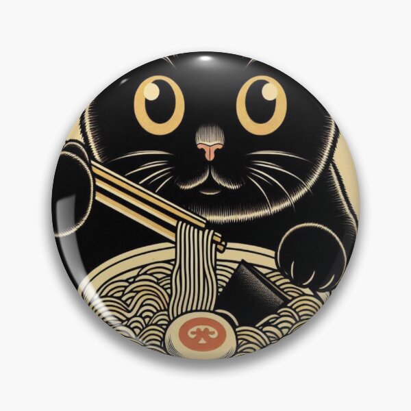 Item preview, Black cat eats ramen designed and sold by Creativnani.