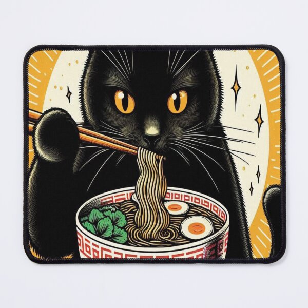 Item preview, Black Cat Ramen designed and sold by Creativnani.